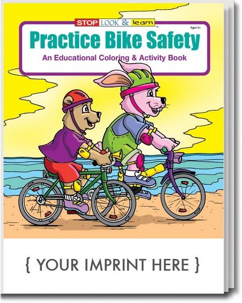 CS0260 Practice Bike Safety Coloring and Activity Book with Custom Imprint